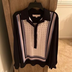 Color block multi color blouse